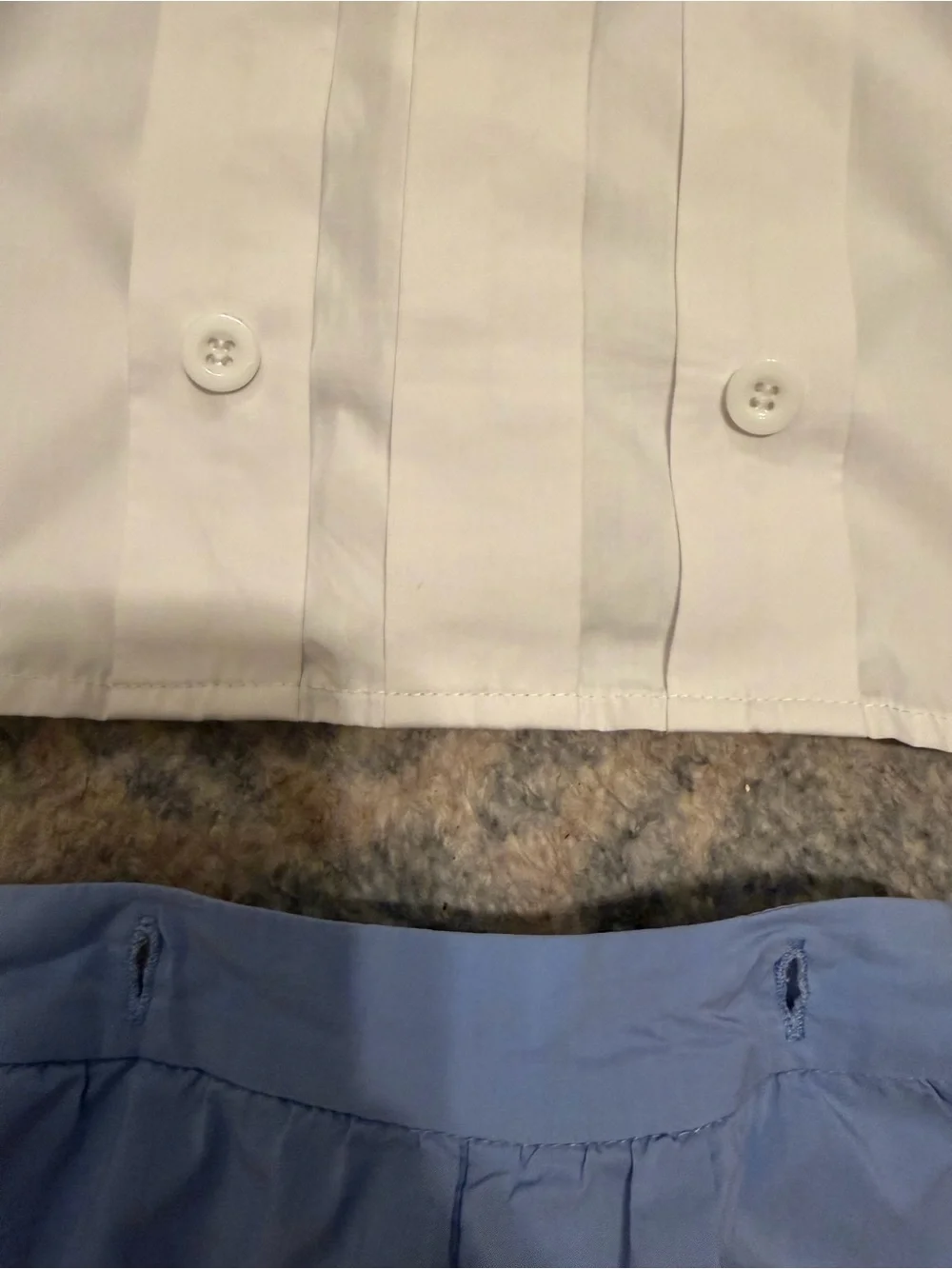 White Top and Light Blue Bubble Shorts Kids Matching Set
